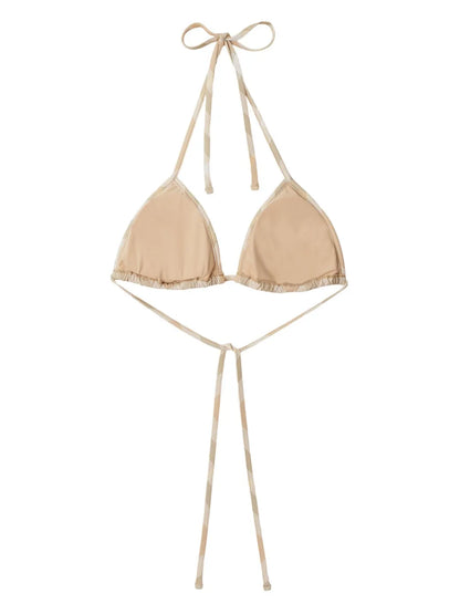 Checked Triangle Bikini Top