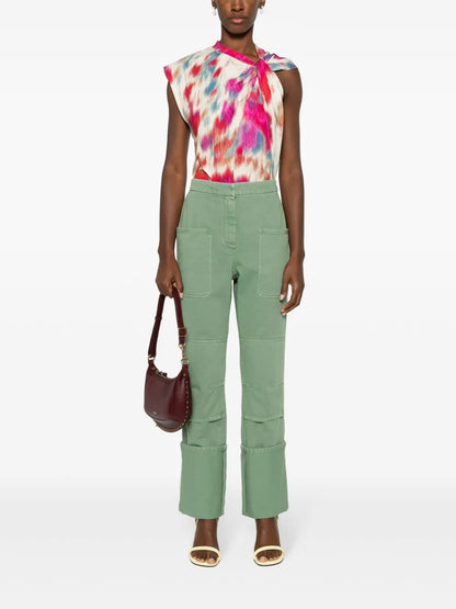 Slim-Fit Cotton Trousers