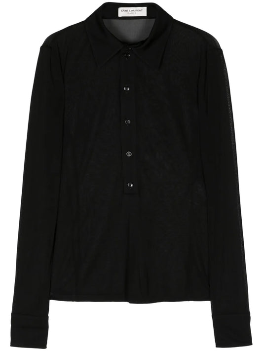 Button-Up Mesh Shirt