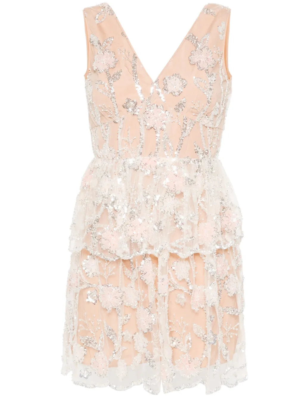 Sequined Lace Mini Dress