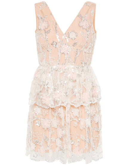 Sequined Lace Mini Dress