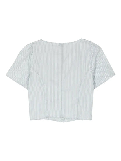 Pascale Striped Denim Blouse