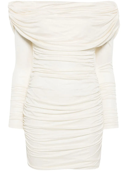 Off-Shoulder Ruched Mini Dress