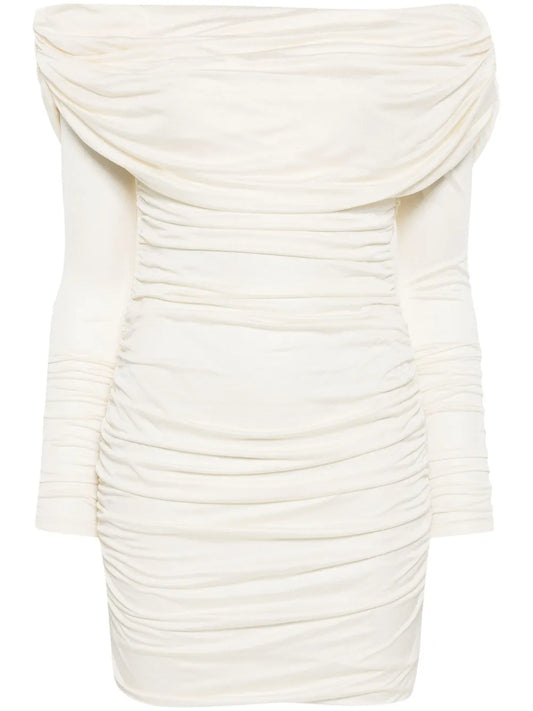 Off-Shoulder Ruched Mini Dress