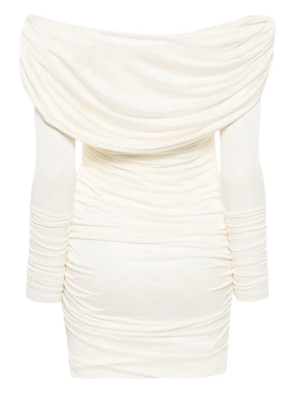 Off-Shoulder Ruched Mini Dress