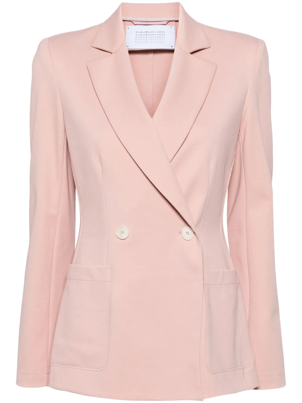 Shoulder-Pads Double-Breasted Blazer