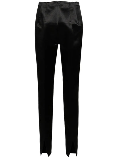 Satin-Weave Low-Rise Trousers