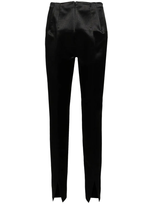 Satin-Weave Low-Rise Trousers