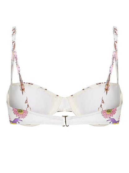 Graphic-Print Bikini Top
