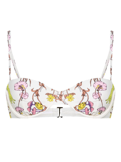 Graphic-Print Bikini Top