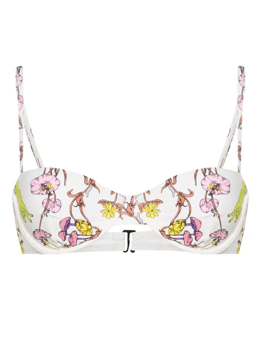 Graphic-Print Bikini Top