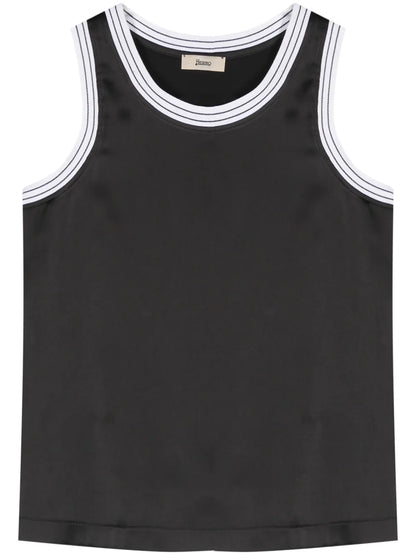 Sleeveless Satin-Finish Top
