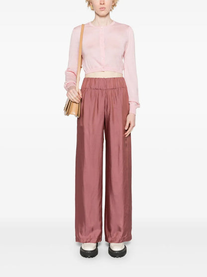 Straight-Leg Satin Trousers