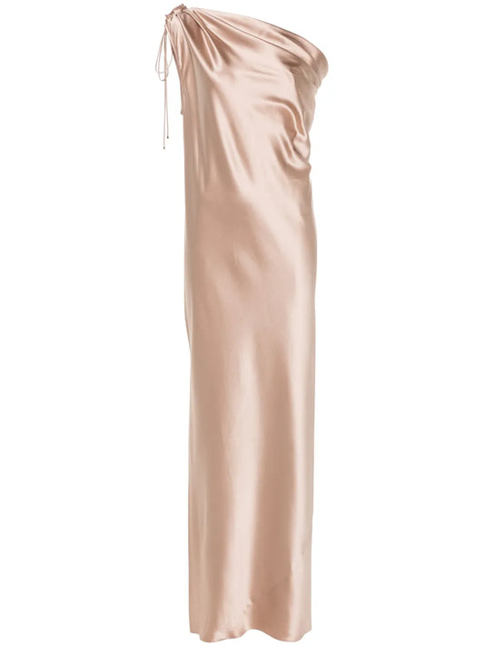 One-Shoulder Silk Dress