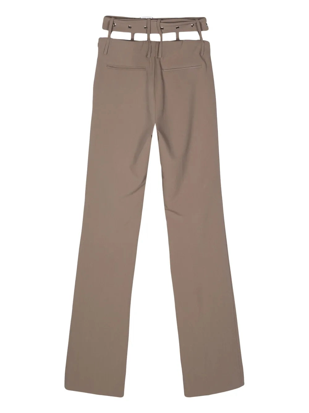 Belt-Detail Straight Trousers