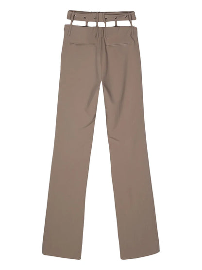Belt-Detail Straight Trousers
