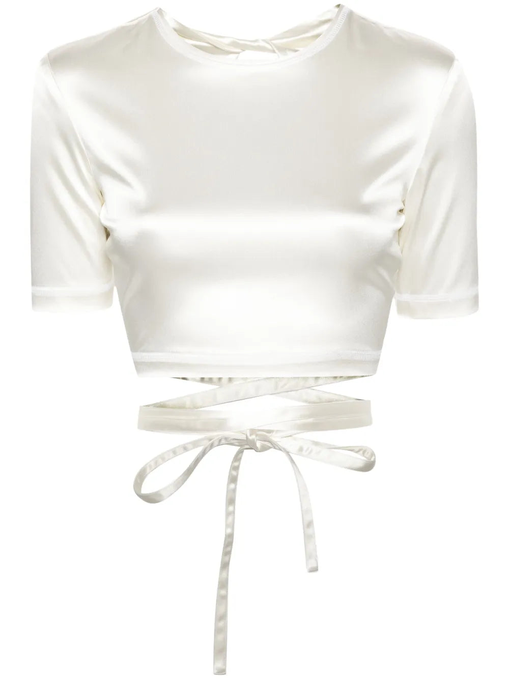 Open-Back Satin T-Shirt