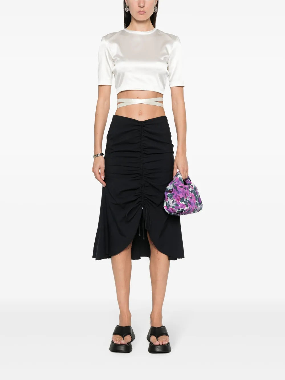 Open-Back Satin T-Shirt