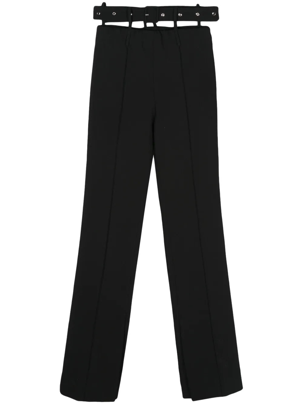 Belt-Detail Straight Trousers