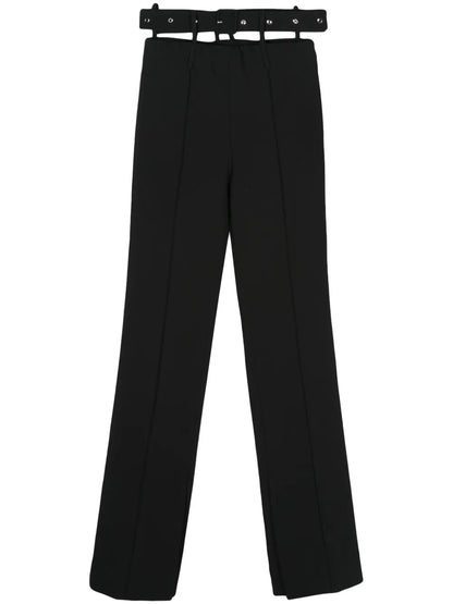 Belt-Detail Straight Trousers