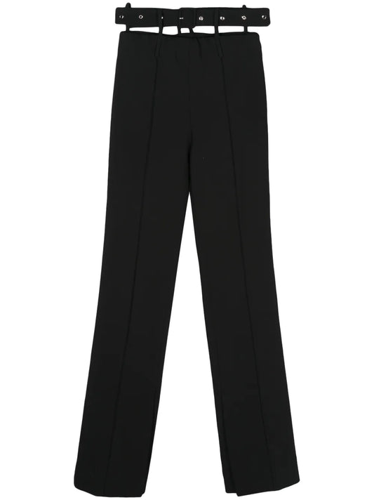 Belt-Detail Straight Trousers
