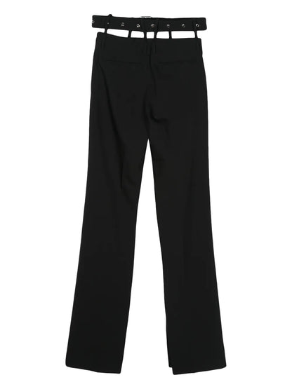 Belt-Detail Straight Trousers