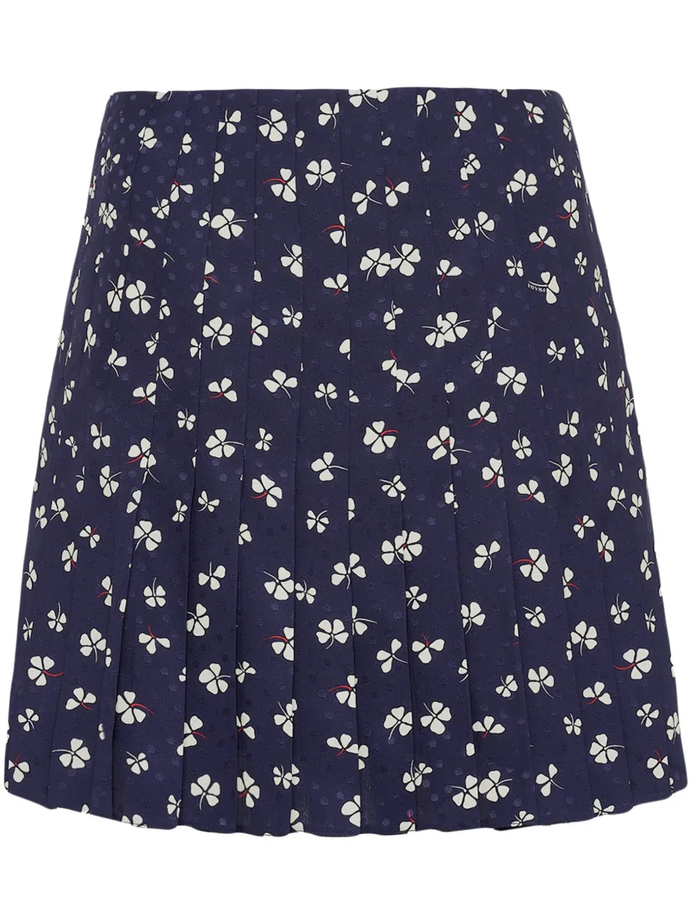 Floral-Jacquard Pleated Mini Skirt