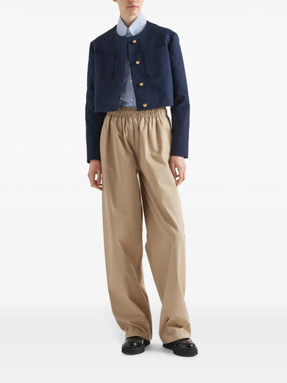 Single-Breasted Cropped Jacket