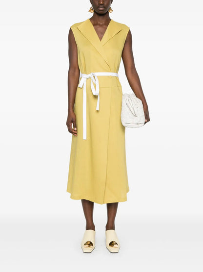 Poplin Linen Wrap Dress