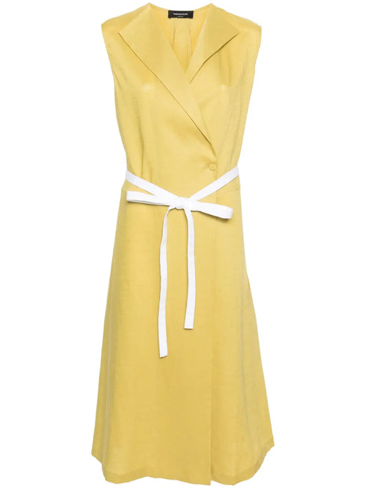 Poplin Linen Wrap Dress