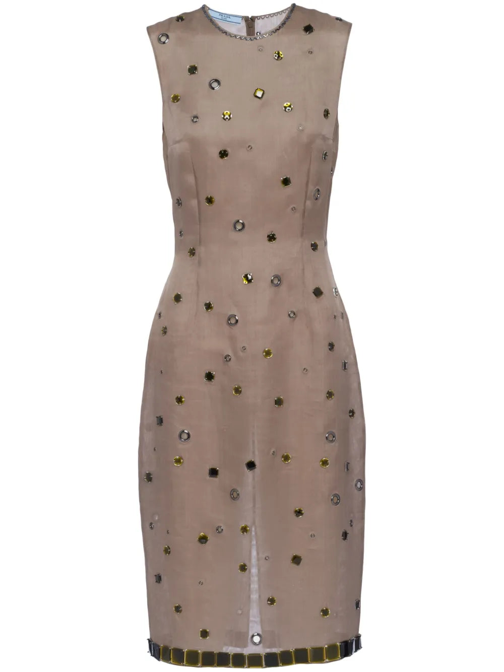 Eyelet-Embellished Silk Dress
