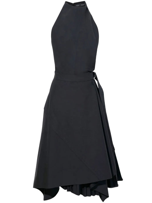 Layered Poplin Wrap Dress