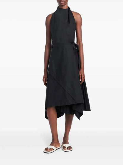 Layered Poplin Wrap Dress