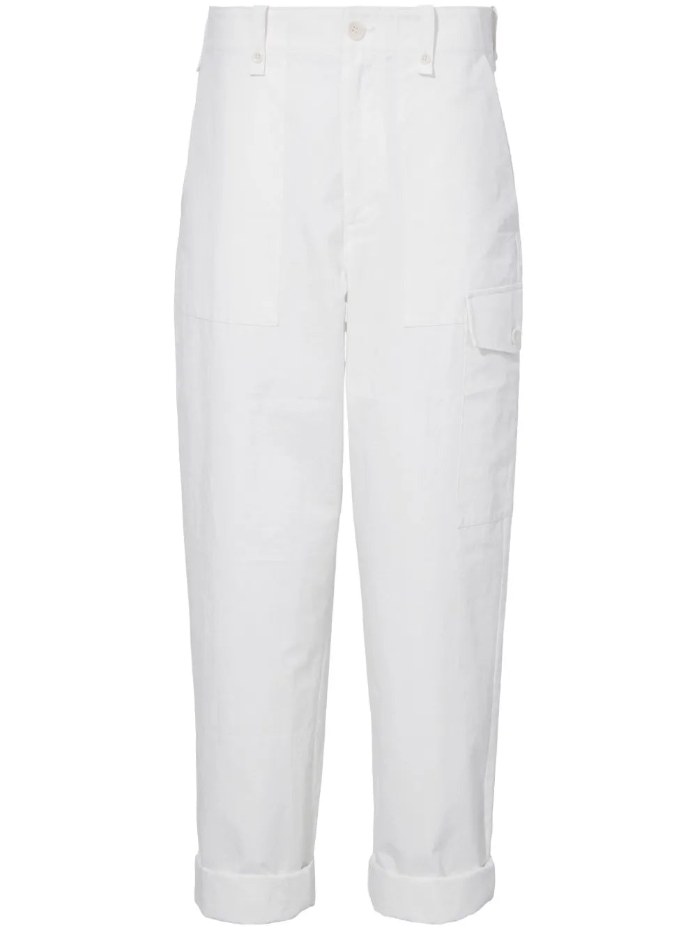 Tapered-Leg Cotton-Linen Blend Trousers
