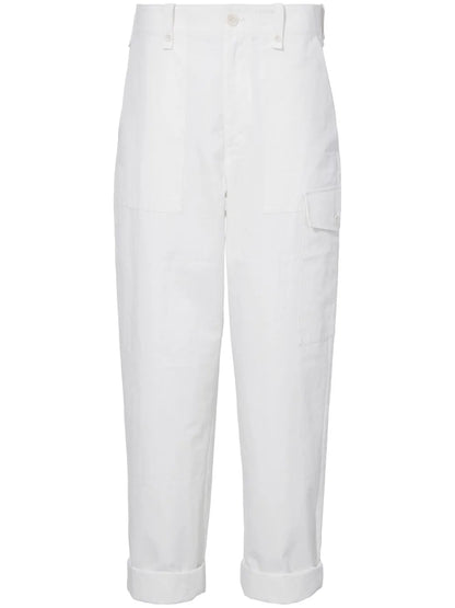 Tapered-Leg Cotton-Linen Blend Trousers