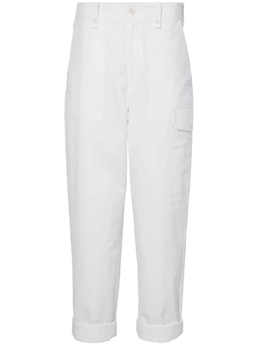 Tapered-Leg Cotton-Linen Blend Trousers