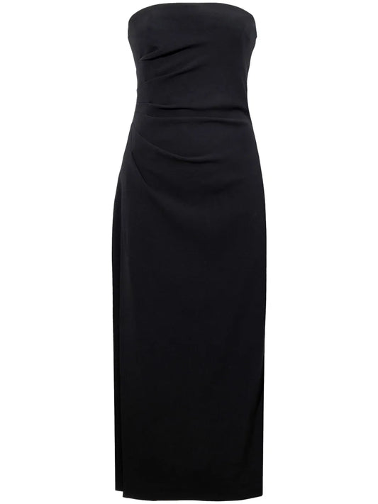 Strapless Crepe Midi Dress