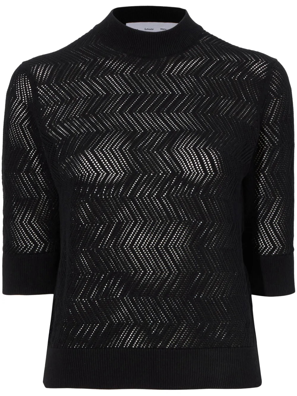 Nicola Zig-Zag Pointelle Knitted Sweater