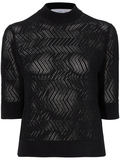 Nicola Zig-Zag Pointelle Knitted Sweater