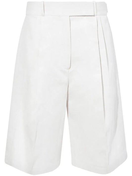 Pleated Knee-Length Shorts