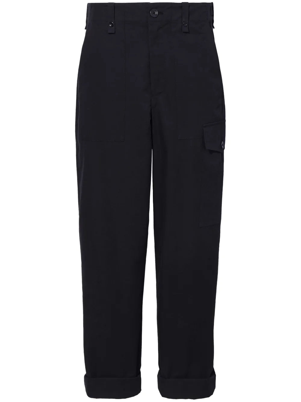 High-Rise Cotton-Linen Blend Trousers