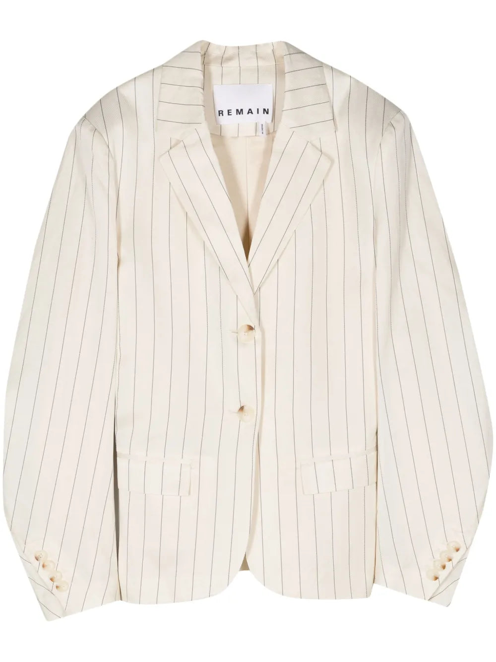 Drapy Pinstriped Single-Breasted Blazer