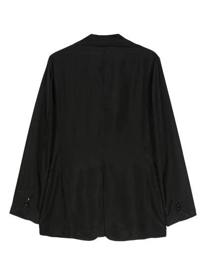 Single-Breasted Silk Blazer