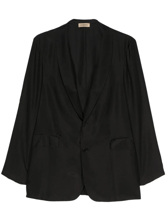 Single-Breasted Silk Blazer