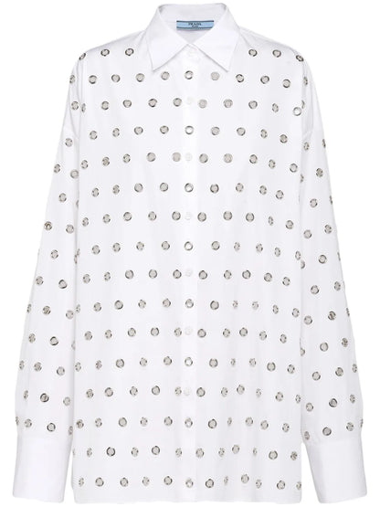 Eyelet-Embellished Cotton Shirt