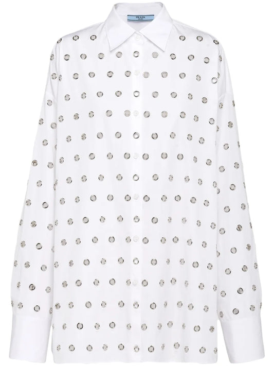 Eyelet-Embellished Cotton Shirt