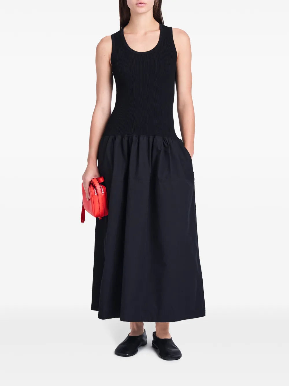 Drop-Waist Cotton Maxi Dress