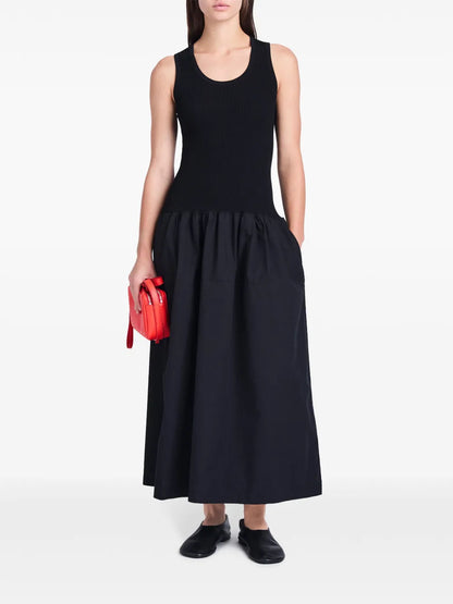 Drop-Waist Cotton Maxi Dress