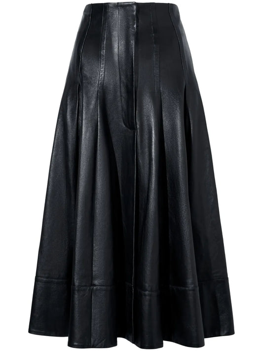 Moore Leather Midi Skirt