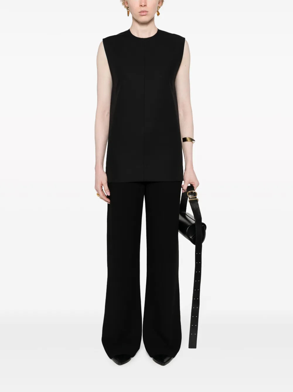 Pressed-Crease Straight Trousers